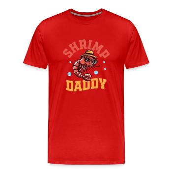 Shrimp Daddy Seafood Shrimp Lover - Männer Premium Bio T-Shirt - Rot - Vorne - Damien (186cm)