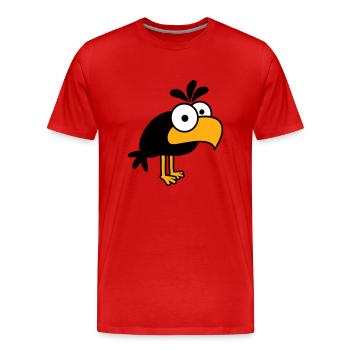 corbeau bande dessinée oiseau se tient debout peeps humour de dessin animé drôle - T-shirt bio Premium Homme - rouge - Devant - Damien (186cm)