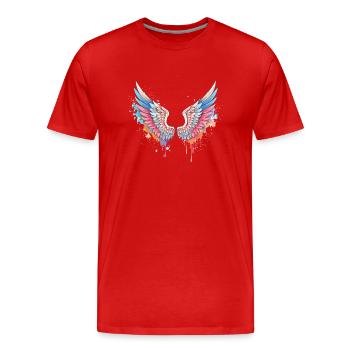 Angelwings,Angel Wings,Graffiti,Painting,Colorful - Men's Premium Organic T-Shirt - red - Front - Damien (186cm)