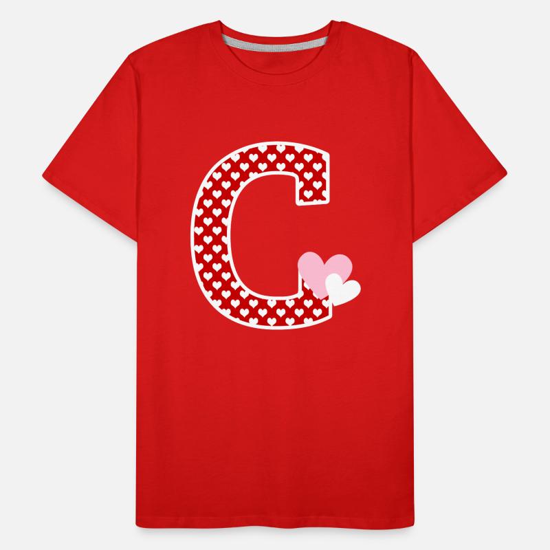 Buchstabe c Herz Männer Premium Bio T-Shirt