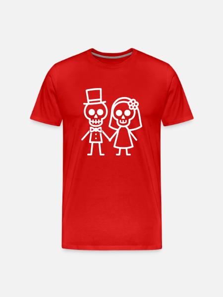 Wedding Couple - Men's Premium Organic T-Shirt - red