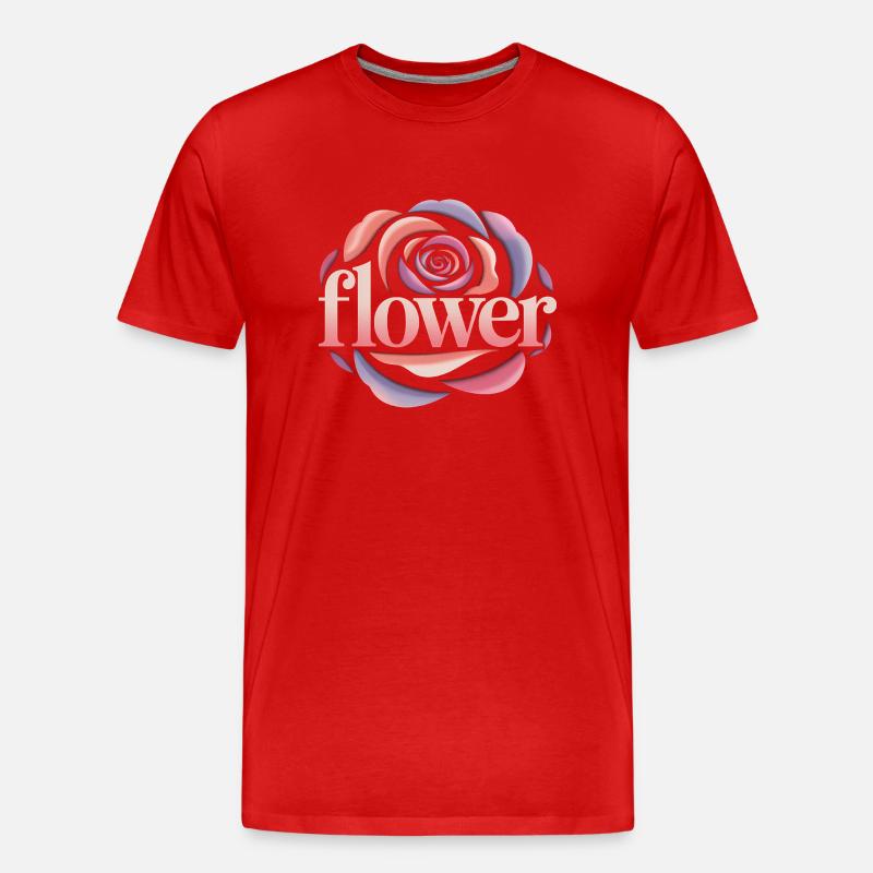 Blumen Logo - Cooles Gartendesign - Männer Premium Bio T-Shirt - Rot
