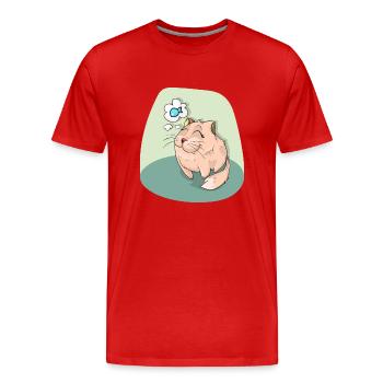 doux chat - T-shirt bio Premium Homme - rouge - Devant - Damien (186cm)