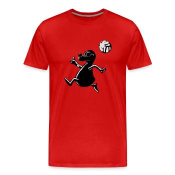 Maulwurf 3 - Männer Premium Bio T-Shirt - Rot - Vorne - Damien (186cm)