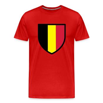 blason, écusson, drapeau belgique - belgie (T) - T-shirt bio Premium Homme - rouge - Devant - Damien (186cm)
