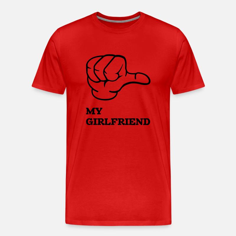 my_girlfriend - Männer Premium Bio T-Shirt - Rot