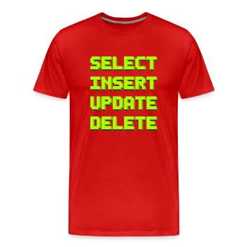 SQL pixelart - Männer Premium Bio T-Shirt - Rot - Vorne - Damien (186cm)