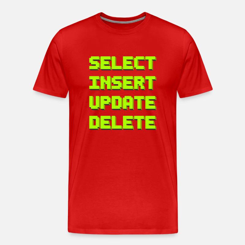 SQL pixelart - Männer Premium Bio T-Shirt - Rot