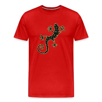 Gekko green and black - Men's Premium Organic T-Shirt - red - Front - Damien (186cm)