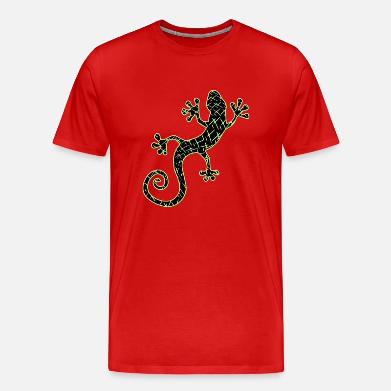 Gekko vert et noir - T-shirt bio Premium Homme - rouge