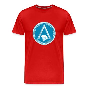 Sparta Symbol - Männer Premium Bio T-Shirt - Rot - Vorne - Damien (186cm)