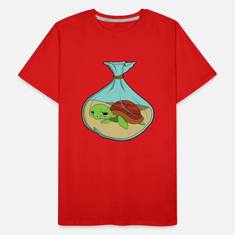Turtle Climate Change Pollution Men's Premium Organic T-Shirt