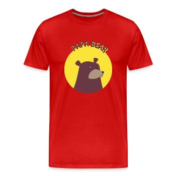 Papa Bear - Men's Premium Organic T-Shirt - red - Front - Damien (186cm)