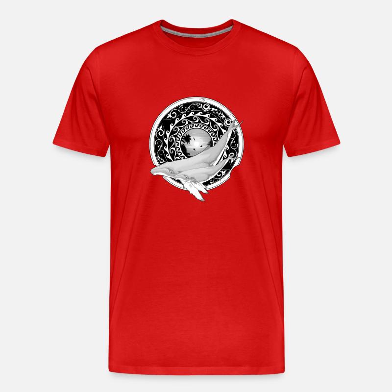 Buckelwale - Männer Premium Bio T-Shirt - Rot