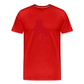 Roller love - T-shirt bio Premium Homme - rouge - Devant - Damien (186cm)