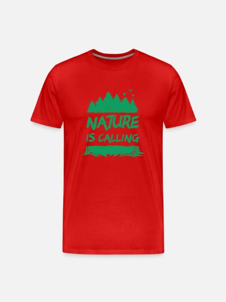 Nature is Calling - Men's Premium Organic T-Shirt - red