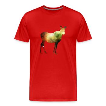 Étoiles de l’espace Moose - T-shirt bio Premium Homme - rouge - Devant - Damien (186cm)