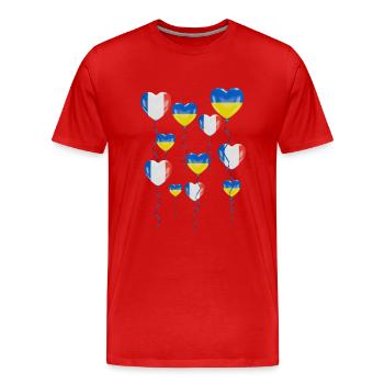 France: Solidarity and heart for Ukraine - Men's Premium Organic T-Shirt - red - Front - Damien (186cm)