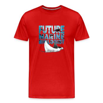 Raies manta Futur biologiste marin - T-shirt bio Premium Homme - rouge - Devant - Damien (186cm)
