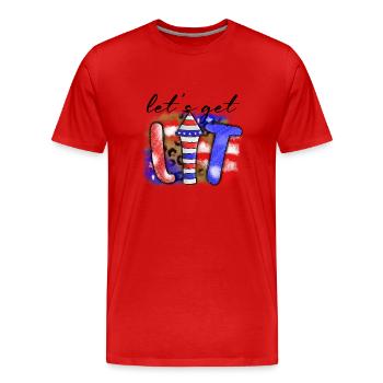 Let's Get Lit - Men's Premium Organic T-Shirt - red - Front - Damien (186cm)