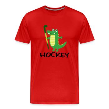 feldhockey hockey hockey hockey-croco - T-shirt bio Premium Homme - rouge - Devant - Damien (186cm)