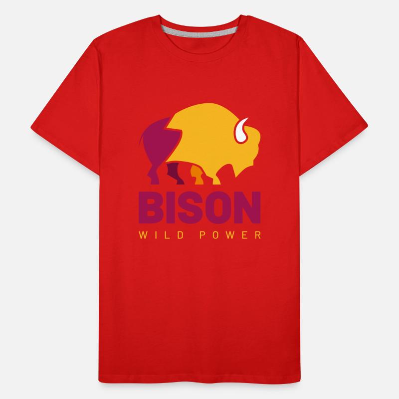 Wild Power Bison Männer Premium Bio T-Shirt