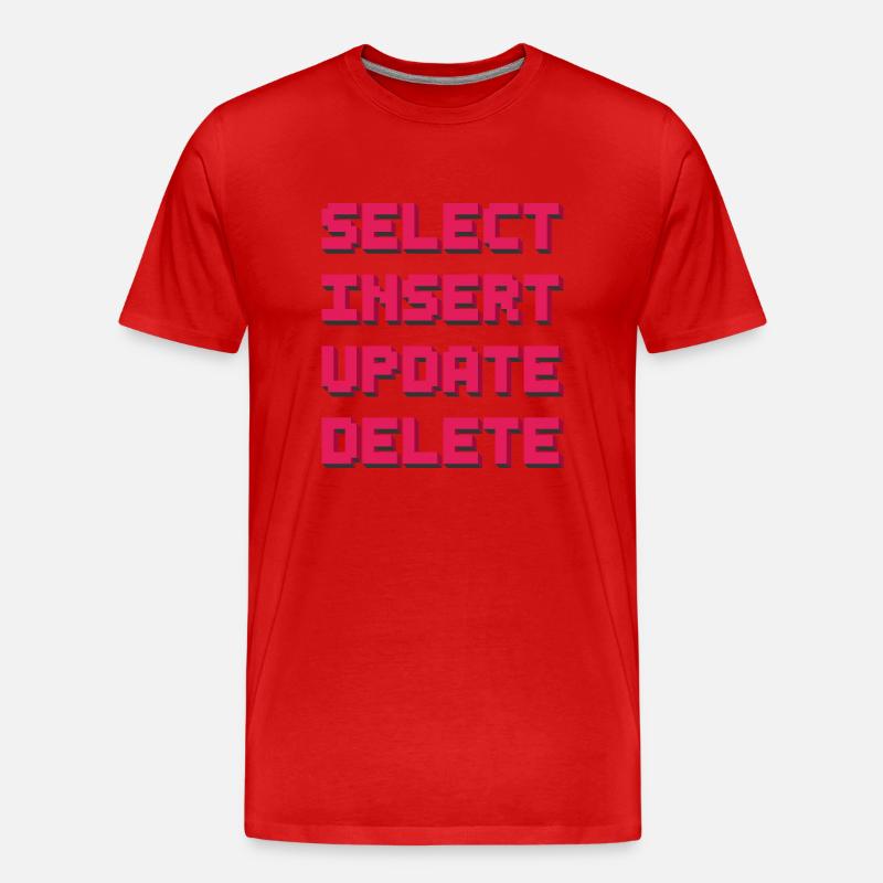 SQL pixelart red - Männer Premium Bio T-Shirt - Rot