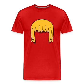 Anime Blonde Bob Coiffure Bob - T-shirt bio Premium Homme - rouge - Devant - Damien (186cm)