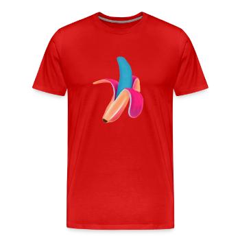 Neon Banana - Men's Premium Organic T-Shirt - red - Front - Damien (186cm)