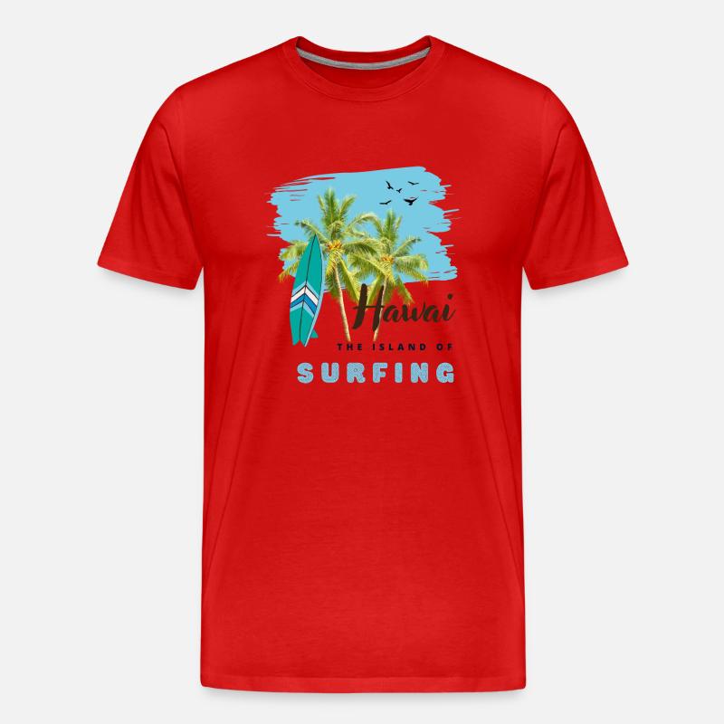 Surfen - Männer Premium Bio T-Shirt - Rot