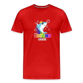 Hello Second Grade - Men's Premium Organic T-Shirt - red - Front - Damien (186cm)