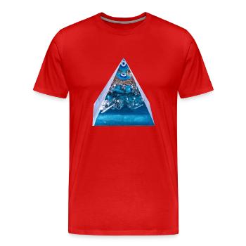 Schutzsymbol /Böses Blick-Schutz - Männer Premium Bio T-Shirt - Rot - Vorne - Damien (186cm)
