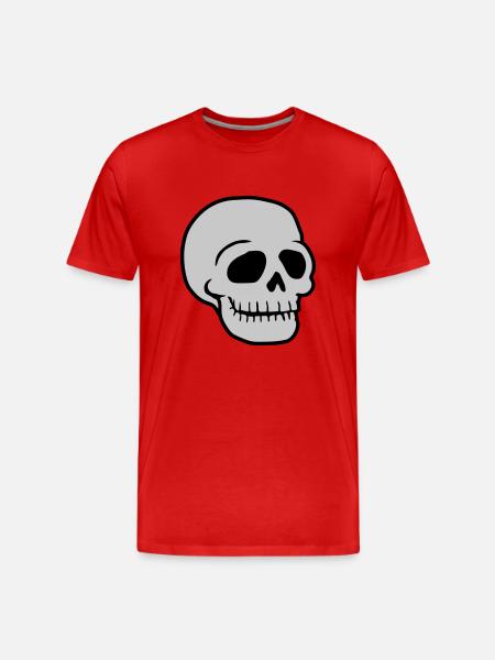 Friendly Comic Skull Skull - Men's Premium Organic T-Shirt - red