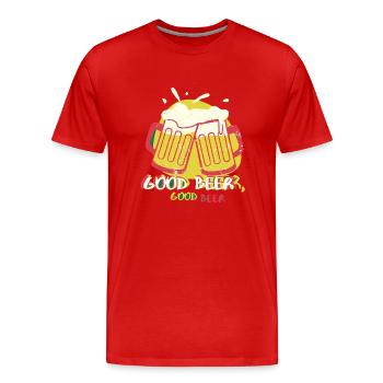 Gutes Bier - Männer Premium Bio T-Shirt - Rot - Vorne - Damien (186cm)