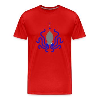 Octopus Octopus Blue Grey Animation - Men's Premium Organic T-Shirt - red - Front - Damien (186cm)