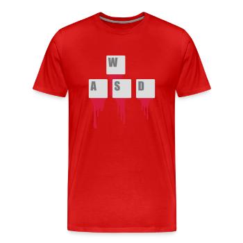 WASD Tastatur Tasten Gamer - Männer Premium Bio T-Shirt - Rot - Vorne - Damien (186cm)