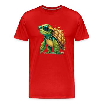 Tortue ancienne - T-shirt bio Premium Homme - rouge - Devant - Damien (186cm)