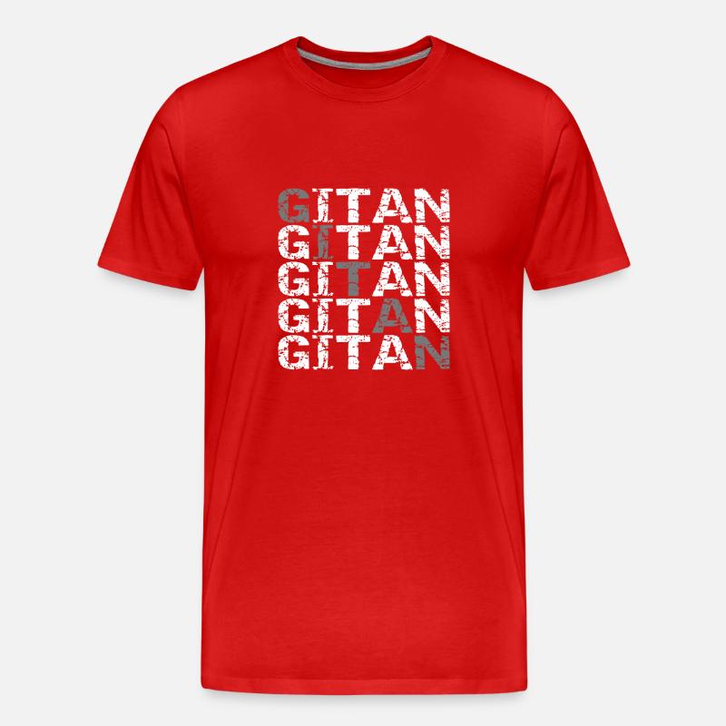 Gitan blanc et gris - T-shirt bio Premium Homme - rouge
