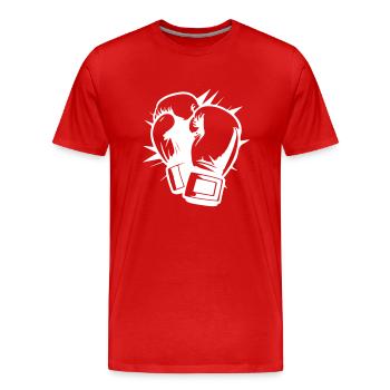 Gants de boxe Symbole Boxe Boxe - T-shirt bio Premium Homme - rouge - Devant - Damien (186cm)
