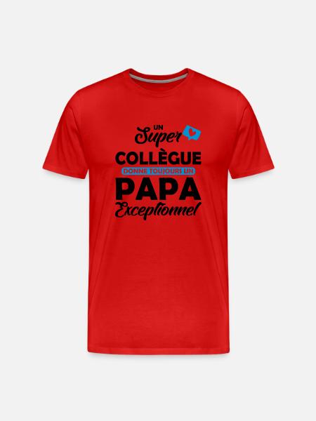 super collègue / papa exceptionnel - T-shirt bio Premium Homme - rouge