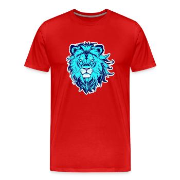 Spirit of a lion - Men's Premium Organic T-Shirt - red - Front - Damien (186cm)