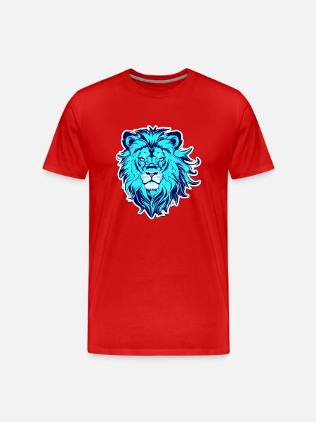 Geist eines Löwen - Männer Premium Bio T-Shirt - Rot
