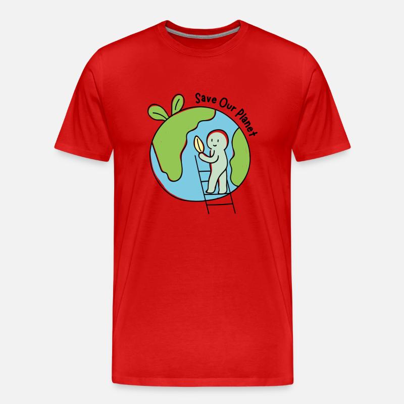 Save Our Planet - Männer Premium Bio T-Shirt - Rot