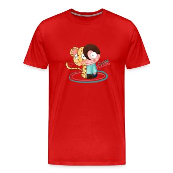 Enge Freunde - Männer Premium Bio T-Shirt - Rot - Vorne - Damien (186cm)