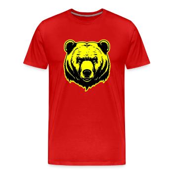 Bär Grizzly Kopf - Männer Premium Bio T-Shirt - Rot - Vorne - Damien (186cm)