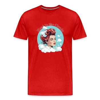 Head in the Clouds 1 - Men's Premium Organic T-Shirt - red - Front - Damien (186cm)