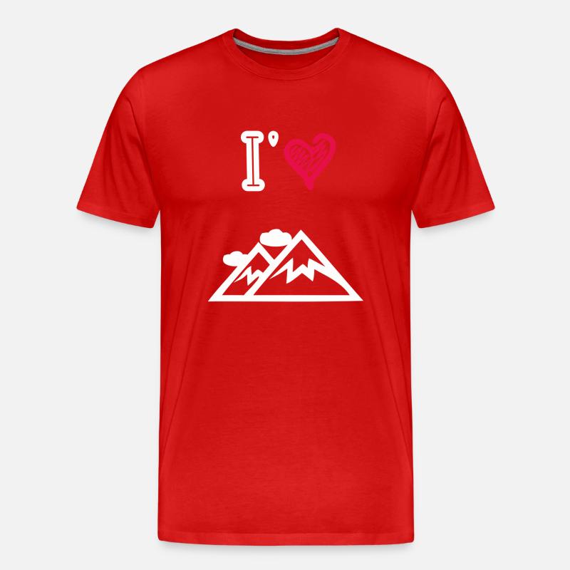 Ich liebe die Berge - Männer Premium Bio T-Shirt - Rot