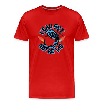 L'eau est notre vie - T-shirt bio Premium Homme - rouge - Devant - Damien (186cm)