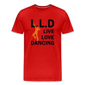 Dancing Dance Music - Men's Premium Organic T-Shirt - red - Front - Damien (186cm)