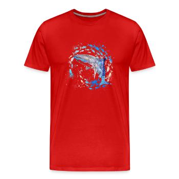 School of Fish,Fish,Painting,Graffiti,Shark,Mosaic - Men's Premium Organic T-Shirt - red - Front - Damien (186cm)